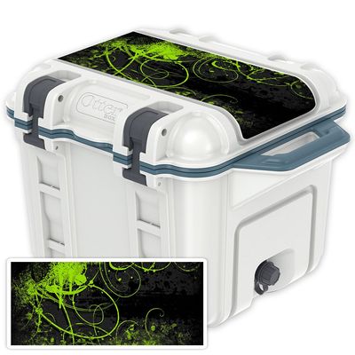 MightySkins (Cooler Not Included) Skin Compatible with OtterBox Venture 25 qt Cooler Lid - Green Distortion | Protective, Durable, and Unique Vinyl wrap Cover | Easy to Apply | Made in The USA