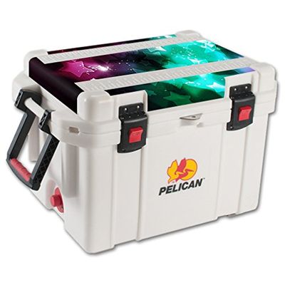 MightySkins (Cooler Not Included) Skin Compatible with Pelican 45 qt Cooler Lid wrap Cover Sticker Skins Glow Stars