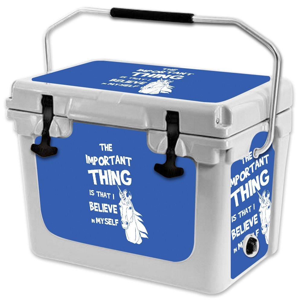 MightySkins (Cooler Not Included) Skin Compatible with RTIC 20 Cooler (2017 Model) - Unicorns Believe | Protective, Durable, and Unique Vinyl Decal wrap Cover | Easy to Apply | Made in The USA