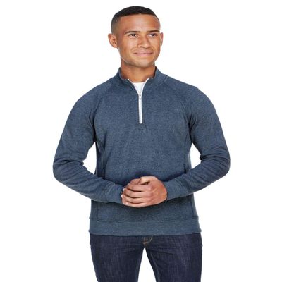 J America Adult Triblend Fleece Quarter-Zip 2XL TRUE NAVY TRBLND