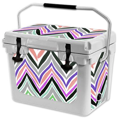 MightySkins (Cooler Not Included) Skin Compatible with RTIC 20 Cooler (2017 Model) - Colorful Chevron | Protective, Durable, and Unique Vinyl Decal wrap Cover | Easy to Apply | Made in The USA