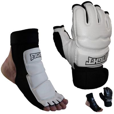 Sparring Set MMA Gloves Foot Protector Taekwondo Karate Training Gloves Foot Gear (XS-Small)