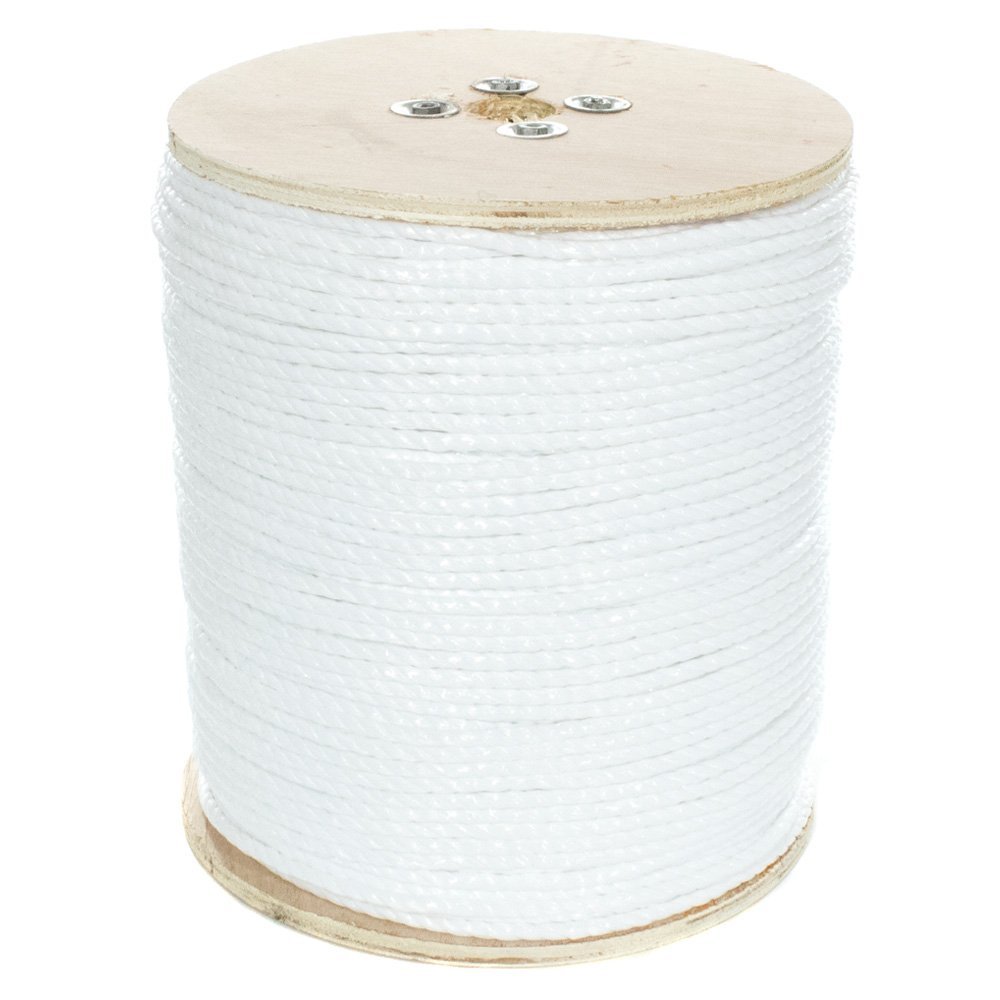 West Coast Paracord Twisted 3 Strand Polypropylene Rope (White, 1/4 Inch, 300 Feet) - Waterproof and Floats in Water