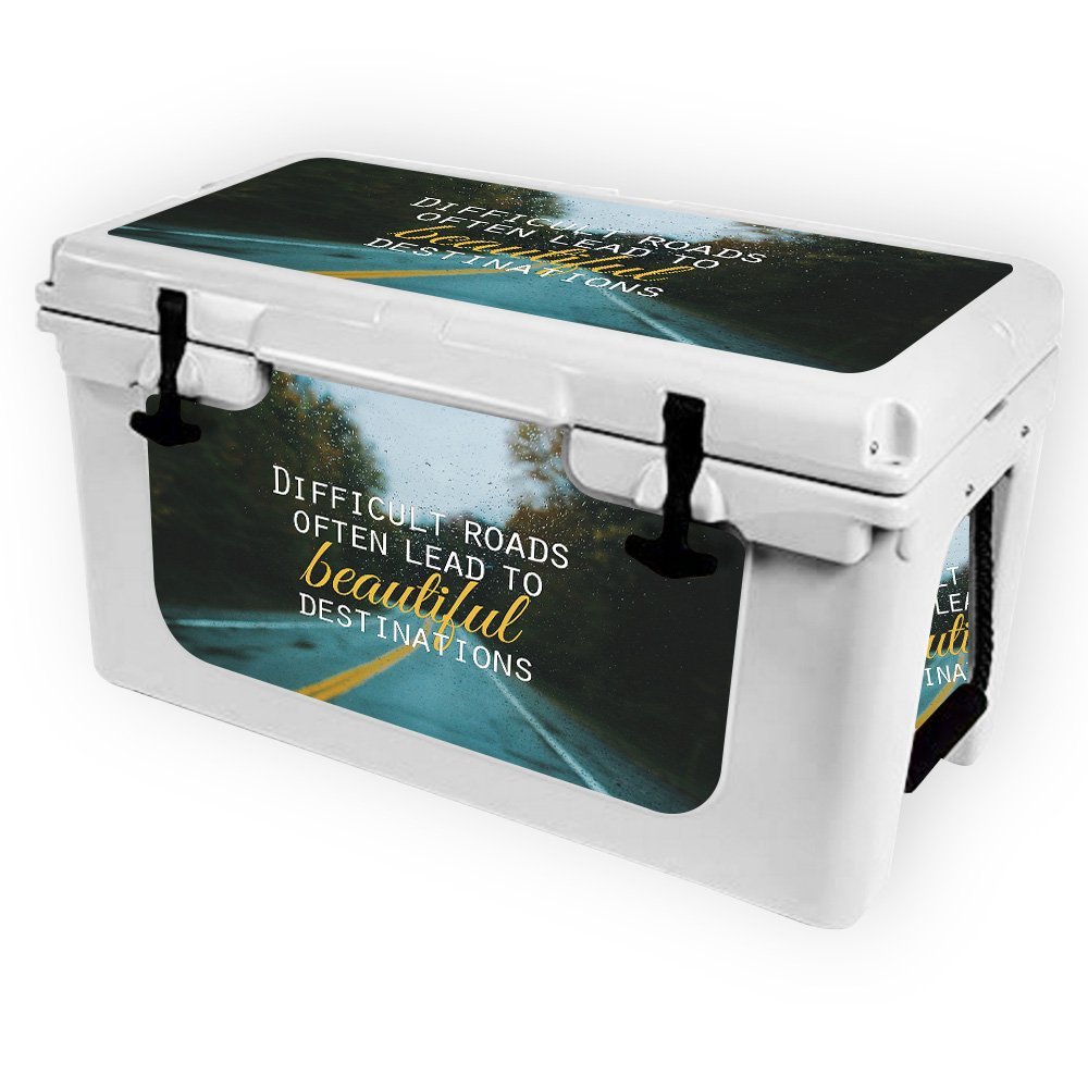 MightySkins (Cooler Not Included) Skin Compatible with RTIC 45 Cooler (2017 Model) - Difficult Roads | Protective, Durable, and Unique Vinyl Decal wrap Cover | Easy to Apply | Made in The USA