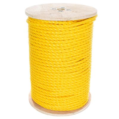 West Coast Paracord Twisted 3 Strand Polypropylene Rope (Yellow, 1/2 Inch, 100 Feet) - Waterproof and Floats in Water