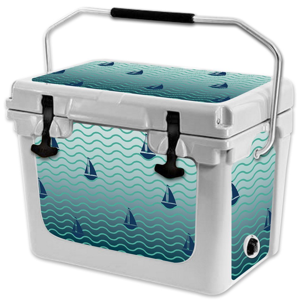 MightySkins (Cooler Not Included) Skin Compatible with RTIC 20 Cooler (2017 Model) - Smooth Sailing | Protective, Durable, and Unique Vinyl Decal wrap Cover | Easy to Apply | Made in The USA