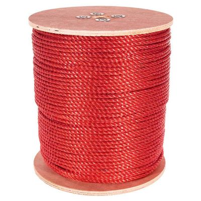 West Coast Paracord Twisted 3 Strand Polypropylene Rope (Red, 1/4 Inch, 300 Feet) - Waterproof and Floats in Water