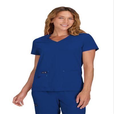 KOI Basics Becca Women's 4-Pocket Stretch Scrub Top Galaxy X-Large