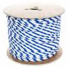 West Coast Paracord Twisted 3 Strand Polypropylene Rope (White and Blue, 1/2 Inch, 100 Feet) - Waterproof and Floats in Water view 1