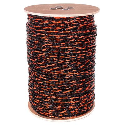 West Coast Paracord Twisted 3 Strand Polypropylene Rope (Black and Orange, 3/4 Inch, 500 Feet) - Waterproof and Floats in Water