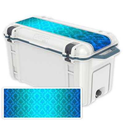 MightySkins (Cooler Not Included) Skin Compatible with OtterBox Venture 65 qt Cooler Lid - Blue Vintage | Protective, Durable, and Unique Vinyl Decal wrap Cover | Easy to Apply | Made in The USA