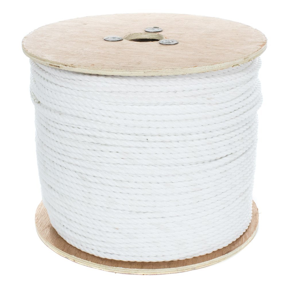 West Coast Paracord Twisted 3 Strand Polypropylene Rope (White, 5/16 Inch, 300 Feet) - Waterproof and Floats in Water