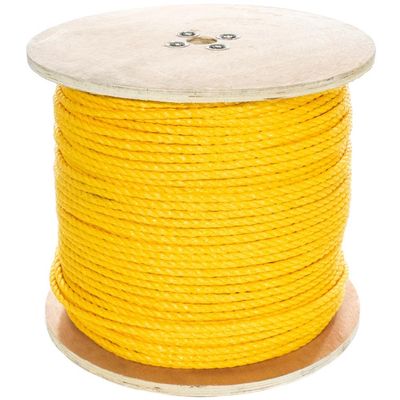 West Coast Paracord Twisted 3 Strand Polypropylene Rope (Yellow, 3/4 Inch, 250 Feet) - Waterproof and Floats in Water