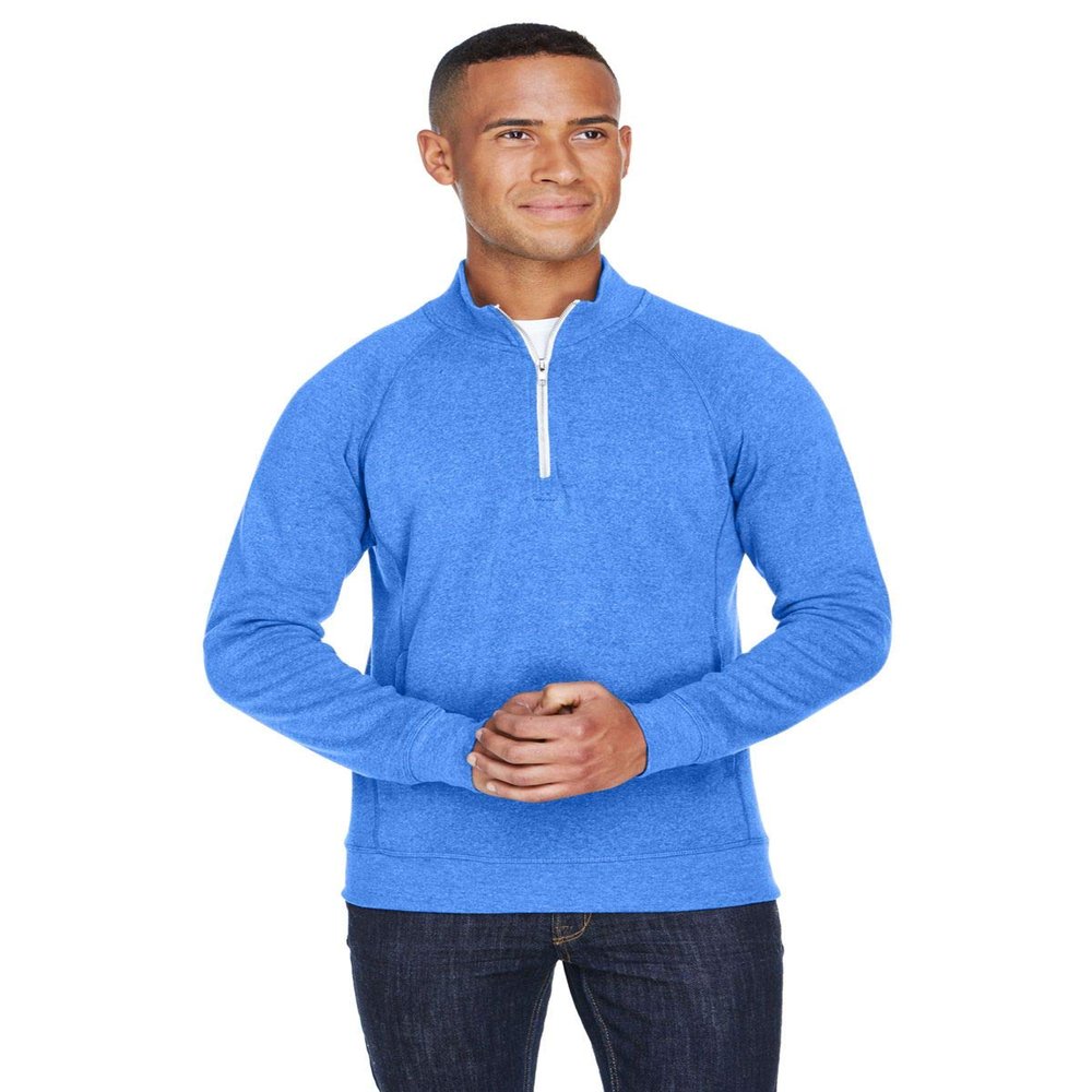 J America Adult Triblend Fleece Quarter-Zip M Cool Ryl Tribld