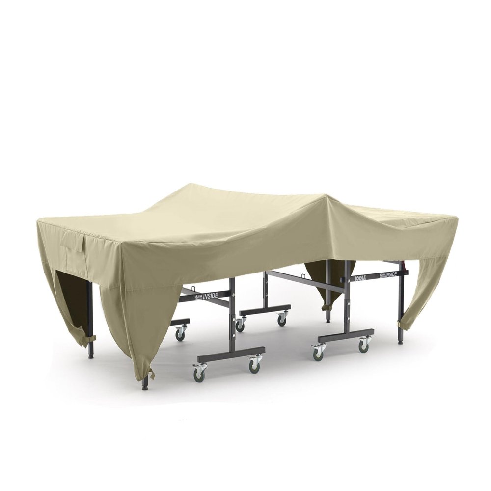 Covermates Elite Ping Pong Table Cover  Water-Resistant All-Weather Table Tennis Cover with Buckle Straps, & Storage Pockets, Heavy-Duty Polyester Indoor Outdoor Protector, 110W x 60D x 30H, Khaki