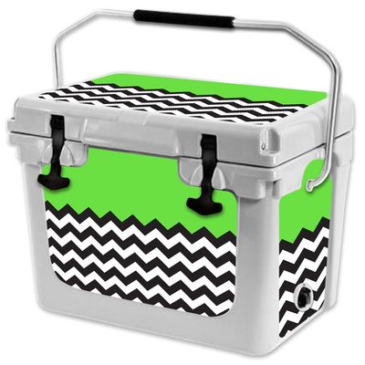 MightySkins (Cooler Not Included) Skin Compatible with RTIC 20 Cooler (2017 Model) - Lime Chevron | Protective, Durable, and Unique Vinyl Decal wrap Cover | Easy to Apply | Made in The USA