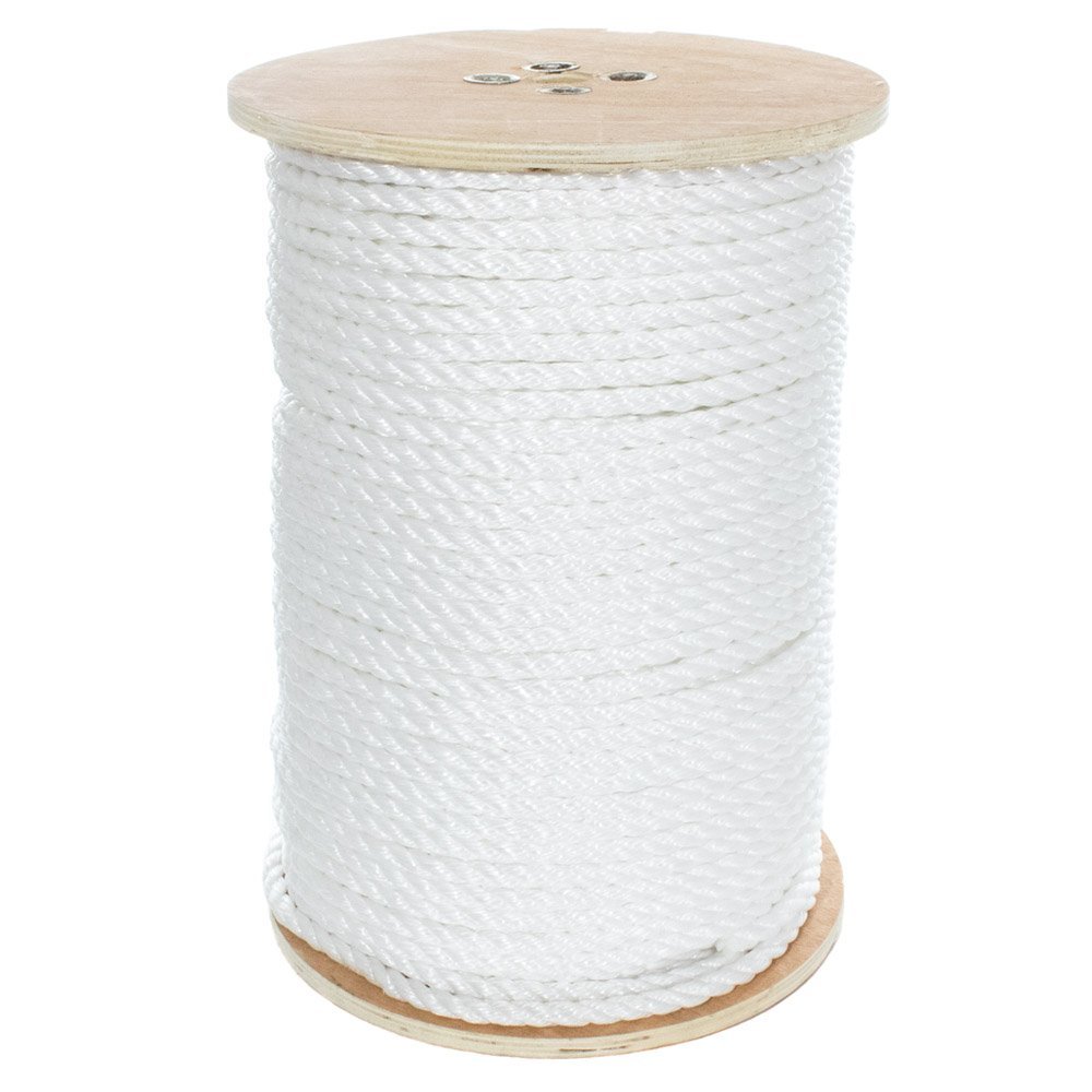 West Coast Paracord Twisted 3 Strand Polypropylene Rope (White, 1/2 Inch, 100 Feet) - Waterproof and Floats in Water
