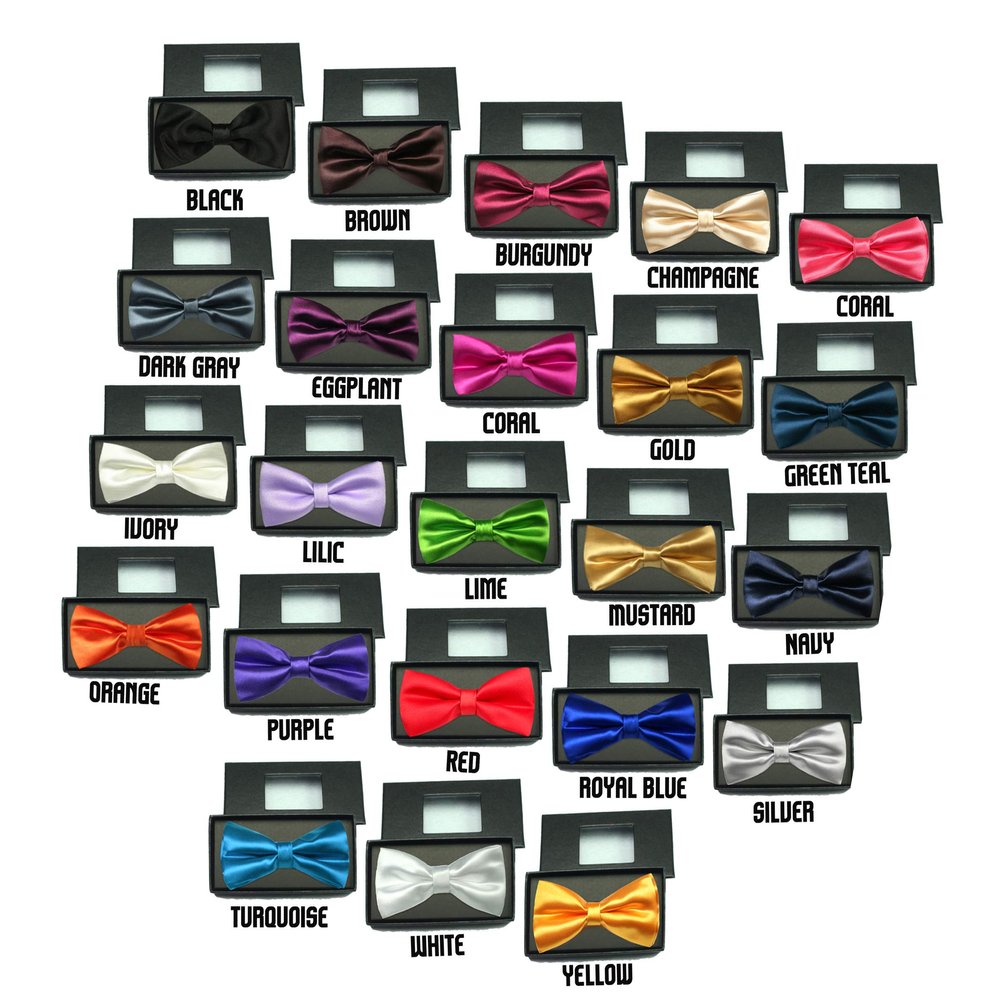 Classic Gift Wedding Tuxedo Suits Satin Bow Ties from Boy Baby Toddler to Adult (Large (15-20 Years Old), Burgundy)