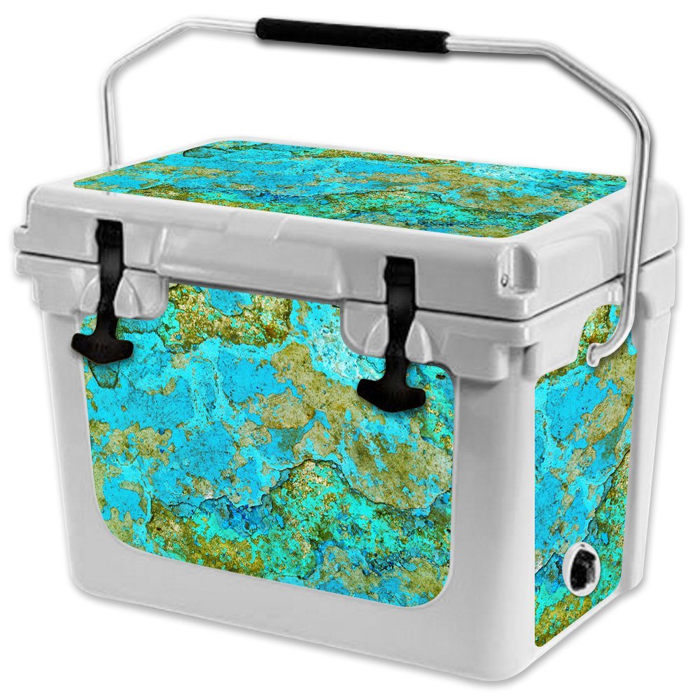 MightySkins (Cooler Not Included) Skin Compatible with RTIC 20 Cooler (2017 Model) - Teal Marble | Protective, Durable, and Unique Vinyl Decal wrap Cover | Easy to Apply | Made in The USA