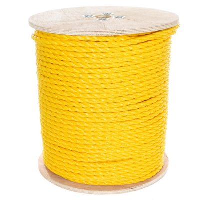 West Coast Paracord Twisted 3 Strand Polypropylene Rope (Yellow, 5/8 Inch, 100 Feet) - Waterproof and Floats in Water