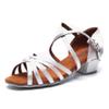 MSMAX Toddler Girls Latin Dancing Shoes Low Heel Kids Salsa Ballroom Dance Shoes for Girls White 2.5 M US Little Kid view 1