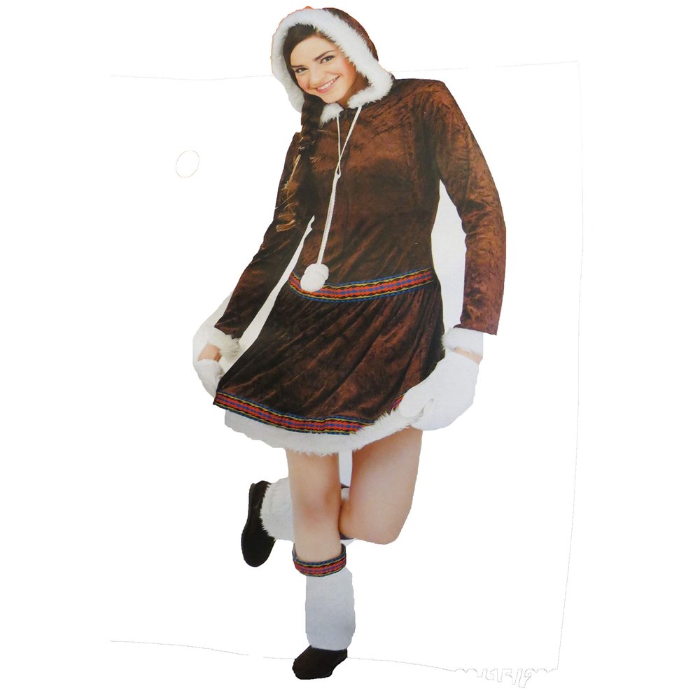 Eskimo Kisses Womans Ladies Costume Medium 8-10 Brown