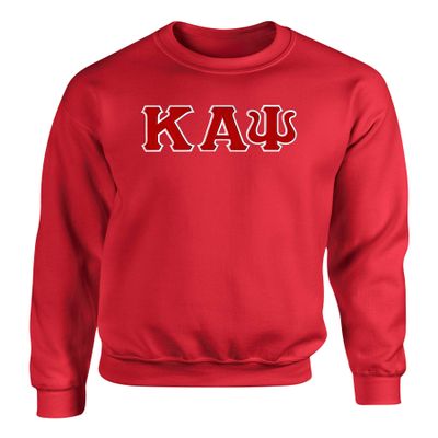 Fashion Greek Kappa Alpha Psi Twill Letter Crewneck Sweatshirt Red Red-White Medium