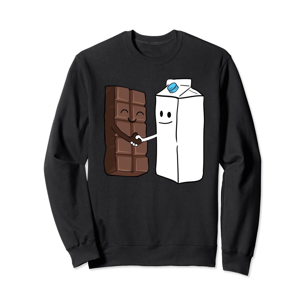 Chocolate meets Milk Funny Food Design Sweatshirt