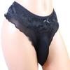 aishani Sissy Pouch Panties Men's Thong Lingerie Lace G-String Underwear For Daily Wear,Large Black view 2