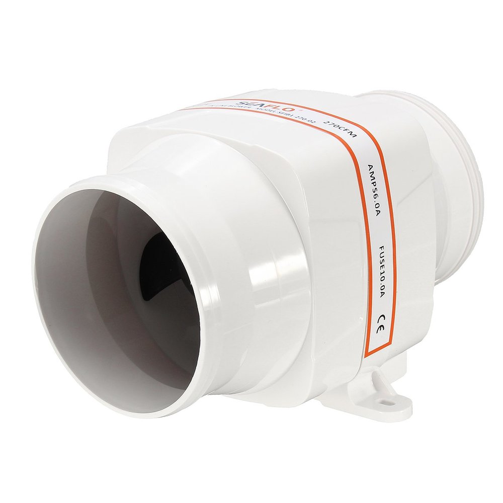 CoCocina 4 Inch In Line Air Blower Boat Bilge Engine Galley Marine Ventilation Fan 12V 270CFM