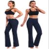 BUBBLELIME 29"/31"/33"/35"/37" 4 Styles Women's High Waist Bootcut Yoga Pants - Basic Nylon_DARKNAVY M-35 Inseam view 3