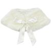 ACSUSS Toddlers Kids Girls Faux Fur Shawl Wraps Cape Ribbon Ties Bolero Shrug Wedding Communion Flower Dress Cover Up Beige One Size view 1