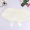 ACSUSS Toddlers Kids Girls Faux Fur Shawl Wraps Cape Ribbon Ties Bolero Shrug Wedding Communion Flower Dress Cover Up Beige One Size view 4