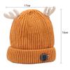 Aisi Mily Baby Boys&Girls Cute Deer Antlers Knitted Cap Newborn Baby Cotton Crochet Winter Warm Hat Yellow view 3