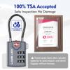 SURE LOCK TSA Approved Combination Luggage Locks with Open Alert Indicator  Durable Zinc Alloy Cable Travel Locks with Large Easy-Read Dials for Suitcases, Backpacks & Gym Bags(Grey 2 Pack) view 2