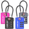 SURE LOCK TSA Approved Combination Luggage Locks with Open Alert Indicator  Durable Zinc Alloy Cable Travel Locks with Large Easy-Read Dials for Suitcases, Backpacks & Gym Bags Four Colour view 1