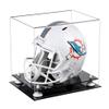 Acrylic Display Case for Full Size Football Helmet Premium Football Display Case with Black Base & White Risers Protects Sports Memorabilia & Collectibles, Dimension 14.5" L x 11" W x 12" H view 1