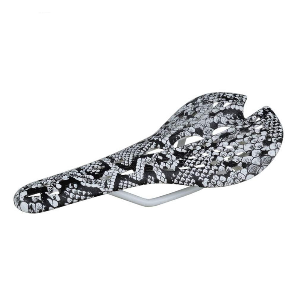 UNISTRENGH Bike Saddle Comfy Ultralight Mountain Bike Road Bicycle Hollow Out Spider Seat Cushion Bicycle Accessories (Snake Print)