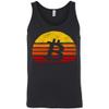 Bitcoin Retro Sunset Tank Top Sun Silhuette Cryptocurrency Technology Black view 1