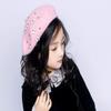 Brcus Kids Girls Wool Felt Flowers Beret Hat French Artist Beanie Cap Pink view 3