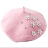 Brcus Kids Girls Wool Felt Flowers Beret Hat French Artist Beanie Cap Pink view 4