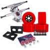 Cal 7 Longboard Flywheel and 180 Truck Combo, 90mm 78A Cruiser Skateboard Wheels (Red/Silver Trucks) view 1