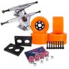 Cal 7 Longboard Flywheel and 180 Truck Combo, 90mm 78A Cruiser Skateboard Wheels (Orange/Silver Trucks) view 1