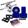Cal 7 Longboard Flywheel and 180 Truck Combo, 90mm 78A Cruiser Skateboard Wheels (Blue/Silver Trucks) view 1