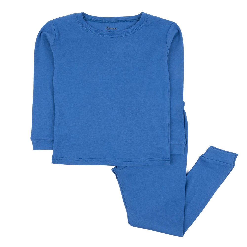 Leveret Kids Pajamas Boys & Girls Solid Royal Blue 2 Piece Pajama Set 100% Cotton Size 10 Years