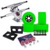 Cal 7 Longboard Flywheel and 180 Truck Combo, 90mm 78A Cruiser Skateboard Wheels (Green/Silver Trucks) view 1