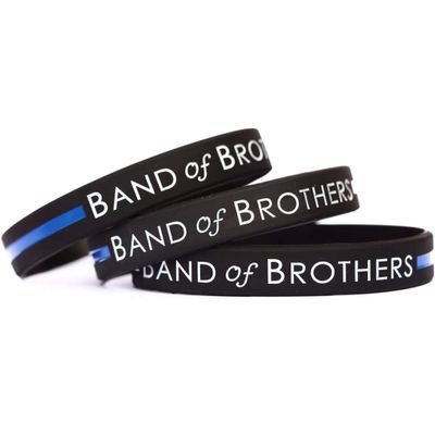 3 Band of Brothers Wristbands with the Thin Blue Line