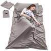 Sleeping Bag Liner Travel and Camping Sheet Lightweight Compact Sleep Bag Sack Picnic (82.7 X 63 Inch, Khaki Grey) view 1