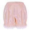 ACSUSS Women's Girls Silky Satin Lace Hem Pumpkin Pants Bloomers Lounge Shorts Pearl Pink One Size view 1