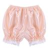 ACSUSS Women's Girls Silky Satin Lace Hem Pumpkin Pants Bloomers Lounge Shorts Pearl Pink One Size view 3